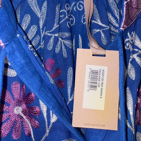 NWT Alexis Embroidered Paulaine Top Small - Picture 7 of 12